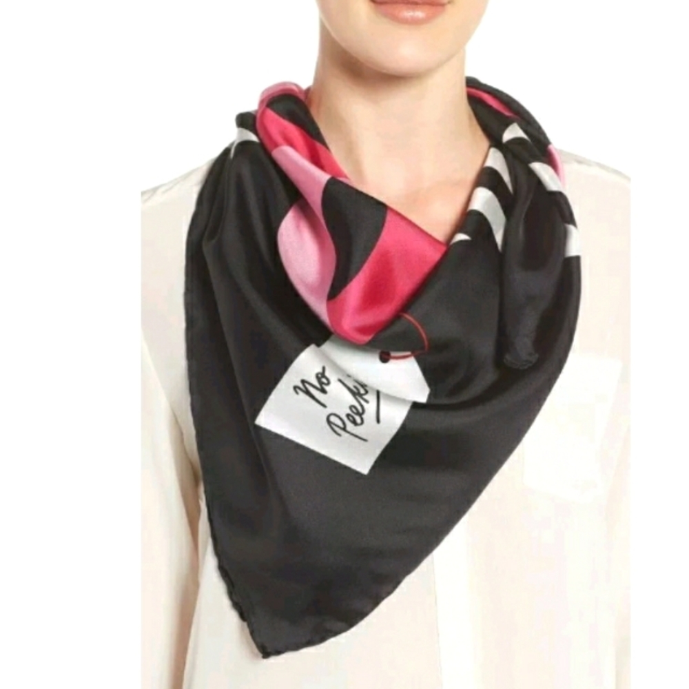 {Kate Spade} Brand New Present Silk Square Scarf